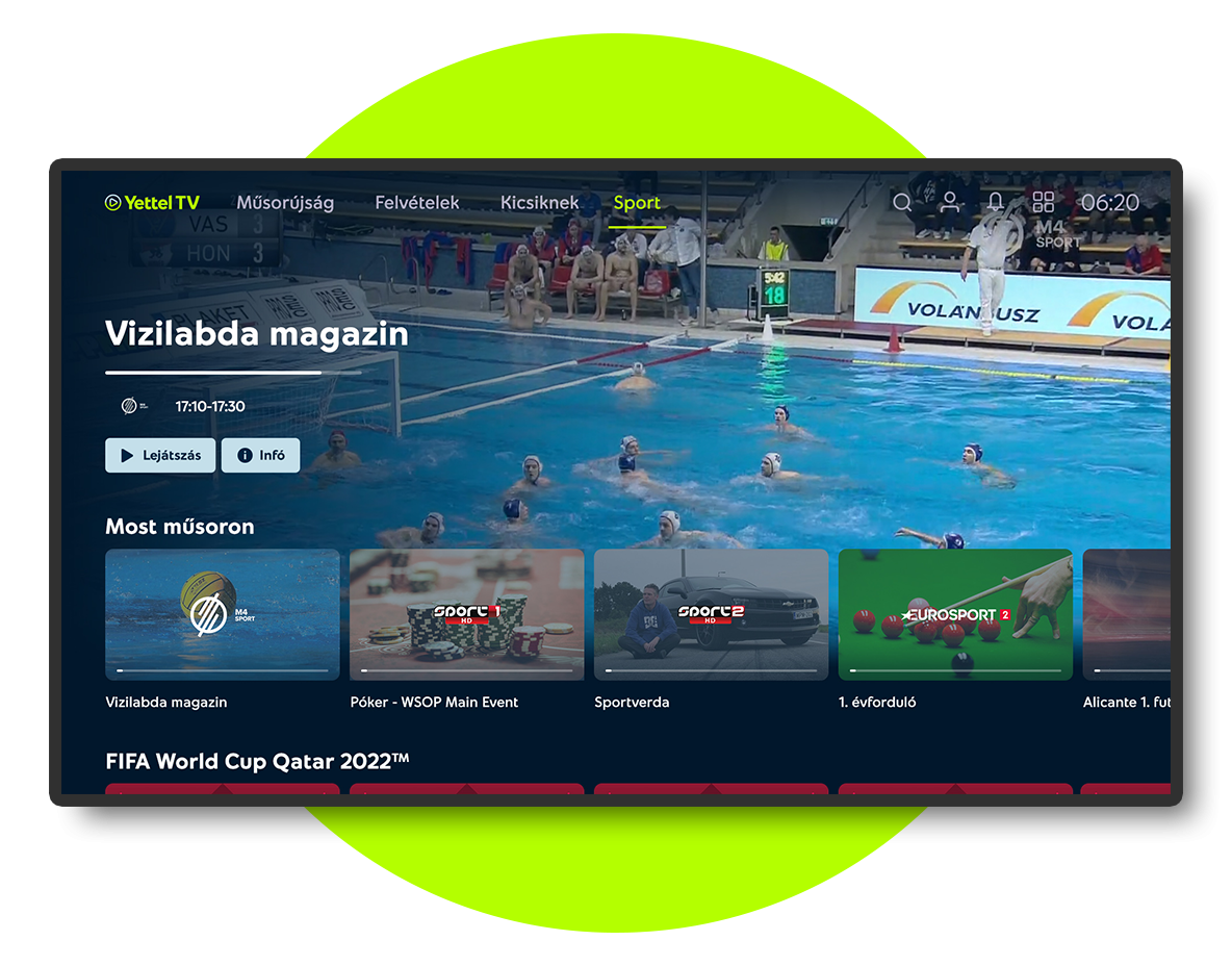 Yettel TV Sport rajongóknak kiemelt helyen elérhető minden közvetítés